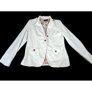 Twiggy Womens White Jacket Essential Military Retro L